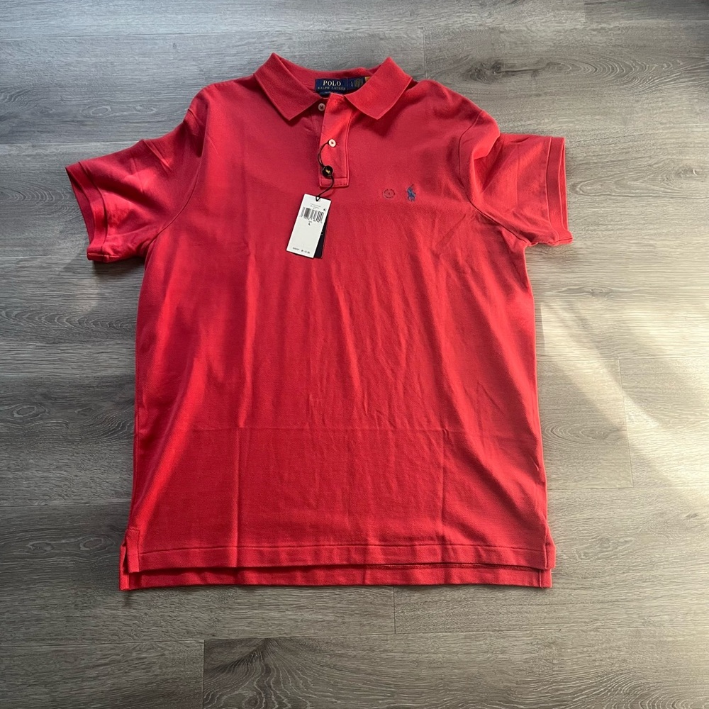 Men’s Polo by Ralph Lauren Red Classic Fit Polo Shirt Size L